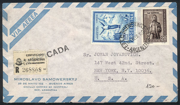 Lot 1035 - Argentina postal history -  Guillermo Jalil - Philatino Auction # 2405 ARGENTINA: