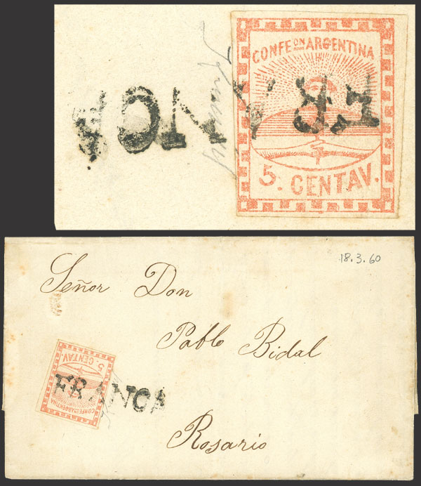 Lot 10 - Argentina confederation - Guillermo Jalil - Philatino Auction # 2406 ARGENTINA: General auction with very interesting material Lot 10 - Argentina confederation - Guillermo Jalil - Philatino Auction # 2406 ARGENTINA: General auction with very interesting material