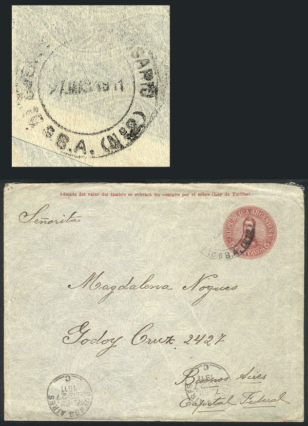 Lot 1072 - Argentina postal history -  Guillermo Jalil - Philatino Auction # 2406 ARGENTINA: General auction with very interesting material