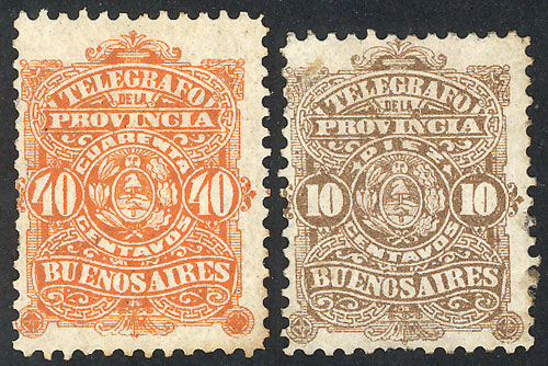 Lot 1951 - Argentina telegraph stamps -  Guillermo Jalil - Philatino Auction # 2413 ARGENTINA: General auction including rarities, varieties and much more!
