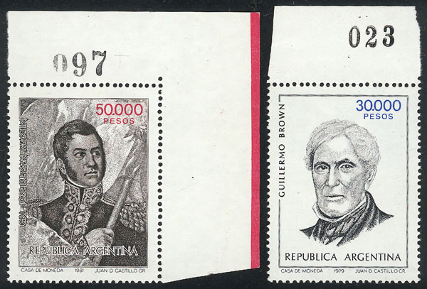 Lot 1027 - Argentina general issues -  Guillermo Jalil - Philatino Auction # 2414 ARGENTINA: Super-economy auction with many interesting lots with VERY LOW PRICES!