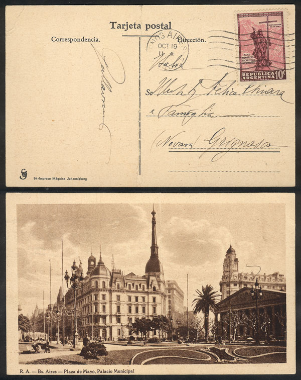 Lot 1433 - Argentina postal history - Guillermo Jalil - Philatino Auction # 2414 ARGENTINA: Super-economy auction with many interesting lots with VERY LOW PRICES! Lot 1433 - Argentina postal history - Guillermo Jalil - Philatino Auction # 2414 ARGENTINA: Super-economy auction with many interesting lots with VERY LOW PRICES!