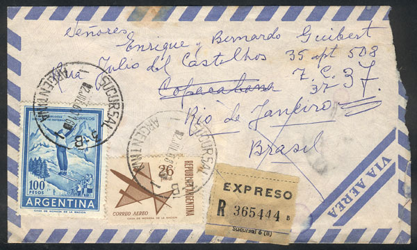 Lot 1473 - Argentina postal history -  Guillermo Jalil - Philatino Auction # 2414 ARGENTINA: Super-economy auction with many interesting lots with VERY LOW PRICES!