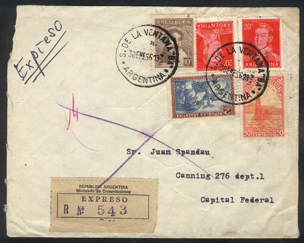 Lot 1456 - Argentina postal history -  Guillermo Jalil - Philatino Auction # 2414 ARGENTINA: Super-economy auction with many interesting lots with VERY LOW PRICES!