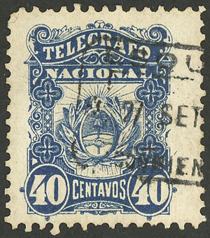 Lot 1345 - Argentina telegraph stamps -  Guillermo Jalil - Philatino Auction # 2414 ARGENTINA: Super-economy auction with many interesting lots with VERY LOW PRICES!