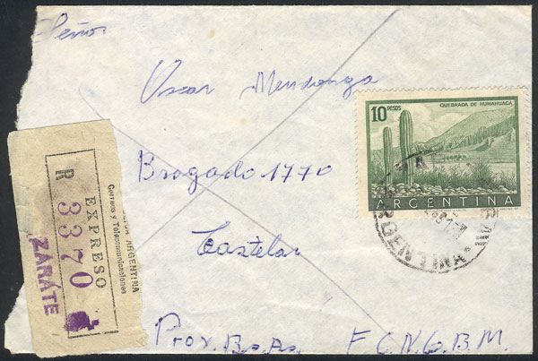 Lot 1458 - Argentina postal history -  Guillermo Jalil - Philatino Auction # 2414 ARGENTINA: Super-economy auction with many interesting lots with VERY LOW PRICES!