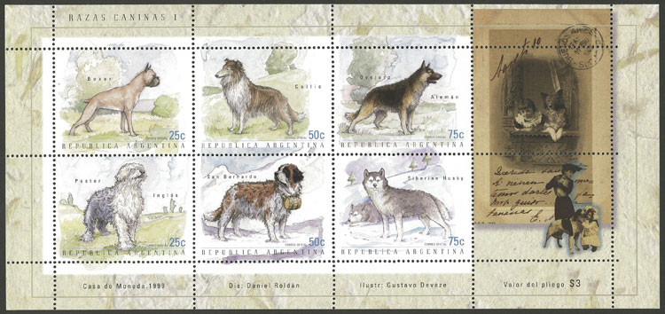 Lot 1250 - Argentina souvenir sheets -  Guillermo Jalil - Philatino Auction # 2414 ARGENTINA: Super-economy auction with many interesting lots with VERY LOW PRICES!