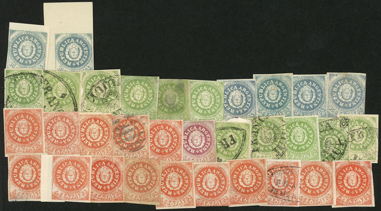Lot 49 - Argentina escuditos -  Guillermo Jalil - Philatino Auction # 2414 ARGENTINA: Super-economy auction with many interesting lots with VERY LOW PRICES!
