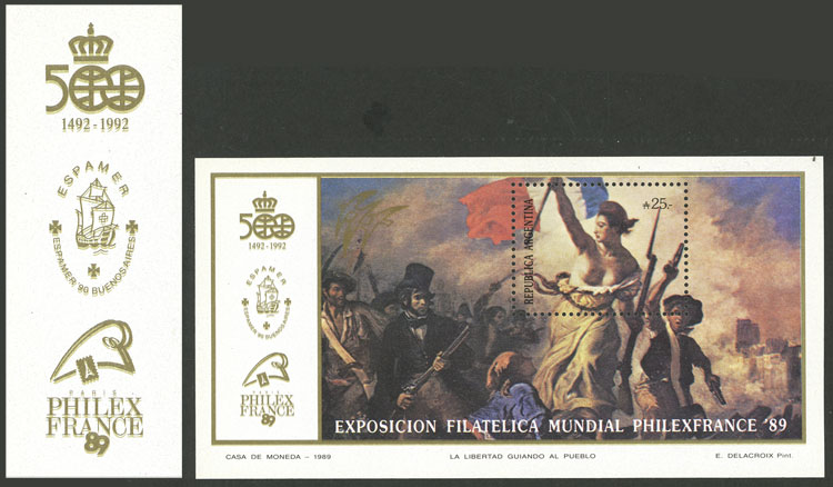Lot 1231 - Argentina souvenir sheets -  Guillermo Jalil - Philatino Auction # 2414 ARGENTINA: Super-economy auction with many interesting lots with VERY LOW PRICES!