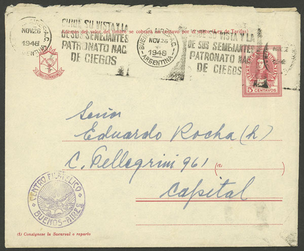 Lot 1446 - Argentina postal history - Guillermo Jalil - Philatino Auction # 2414 ARGENTINA: Super-economy auction with many interesting lots with VERY LOW PRICES! Lot 1446 - Argentina postal history - Guillermo Jalil - Philatino Auction # 2414 ARGENTINA: Super-economy auction with many interesting lots with VERY LOW PRICES!