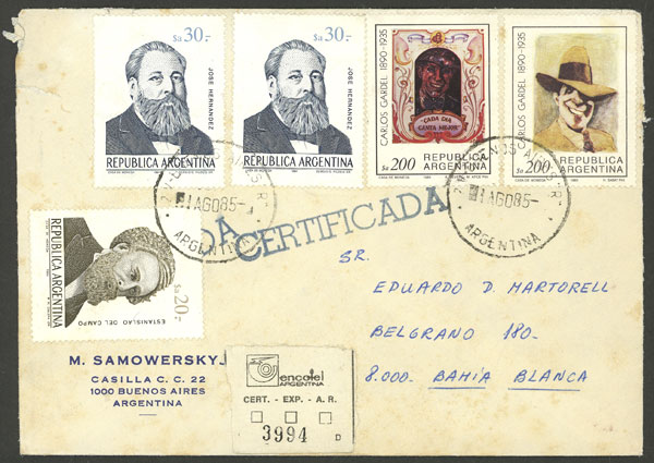 Lot 1490 - Argentina postal history - Guillermo Jalil - Philatino Auction # 2414 ARGENTINA: Super-economy auction with many interesting lots with VERY LOW PRICES! Lot 1490 - Argentina postal history - Guillermo Jalil - Philatino Auction # 2414 ARGENTINA: Super-economy auction with many interesting lots with VERY LOW PRICES!