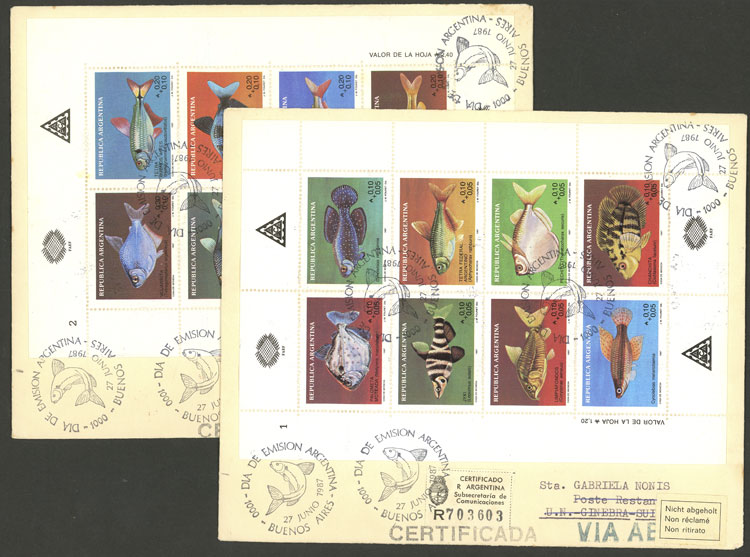 Lot 1229 - Argentina souvenir sheets -  Guillermo Jalil - Philatino Auction # 2414 ARGENTINA: Super-economy auction with many interesting lots with VERY LOW PRICES!