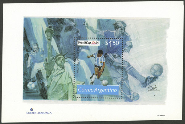 Lot 1244 - Argentina souvenir sheets -  Guillermo Jalil - Philatino Auction # 2414 ARGENTINA: Super-economy auction with many interesting lots with VERY LOW PRICES!