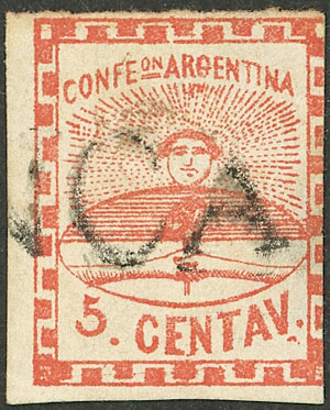 Lot 26 - Argentina confederation -  Guillermo Jalil - Philatino Auction # 2414 ARGENTINA: Super-economy auction with many interesting lots with VERY LOW PRICES!
