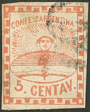 Lot 27 - Argentina confederation -  Guillermo Jalil - Philatino Auction # 2414 ARGENTINA: Super-economy auction with many interesting lots with VERY LOW PRICES!