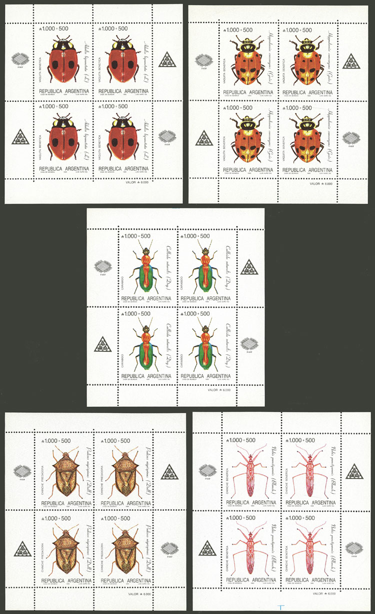 Lot 1235 - Argentina souvenir sheets -  Guillermo Jalil - Philatino Auction # 2414 ARGENTINA: Super-economy auction with many interesting lots with VERY LOW PRICES!