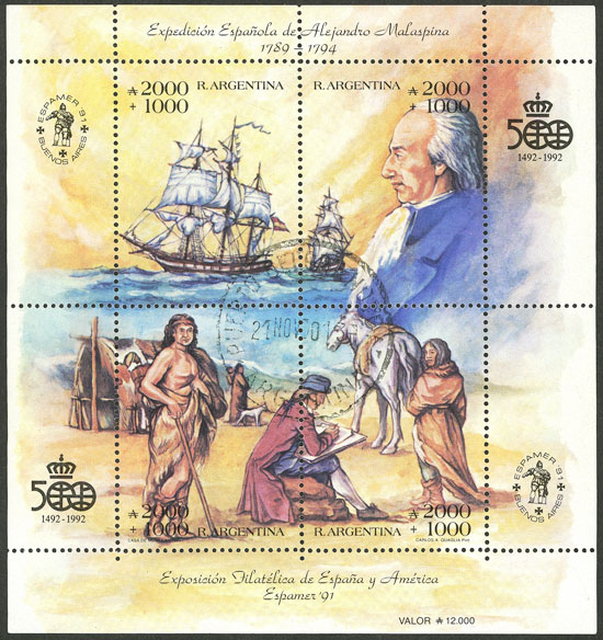 Lot 1237 - Argentina souvenir sheets -  Guillermo Jalil - Philatino Auction # 2414 ARGENTINA: Super-economy auction with many interesting lots with VERY LOW PRICES!