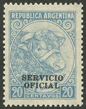 Lot 1330 - Argentina official stamps -  Guillermo Jalil - Philatino Auction # 2414 ARGENTINA: Super-economy auction with many interesting lots with VERY LOW PRICES!