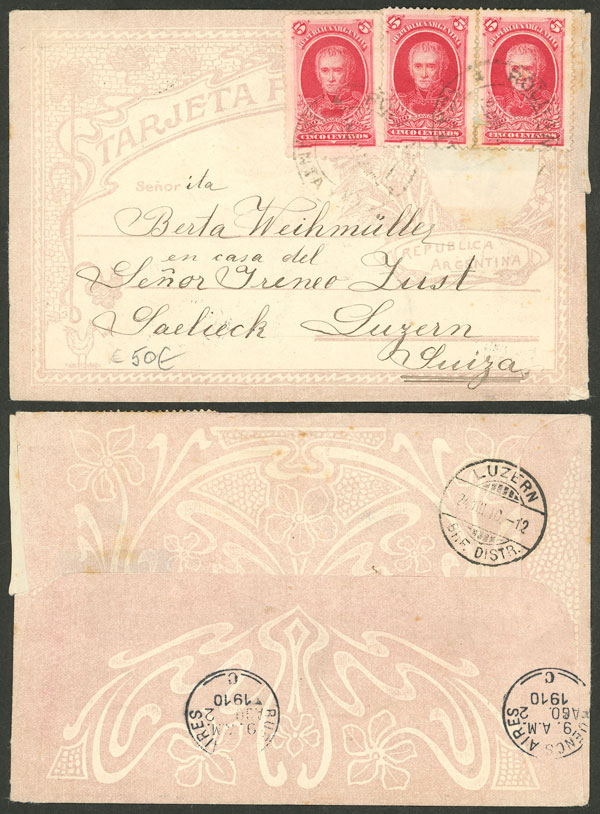 Lot 1410 - Argentina postal history - Guillermo Jalil - Philatino Auction # 2414 ARGENTINA: Super-economy auction with many interesting lots with VERY LOW PRICES! Lot 1410 - Argentina postal history - Guillermo Jalil - Philatino Auction # 2414 ARGENTINA: Super-economy auction with many interesting lots with VERY LOW PRICES!