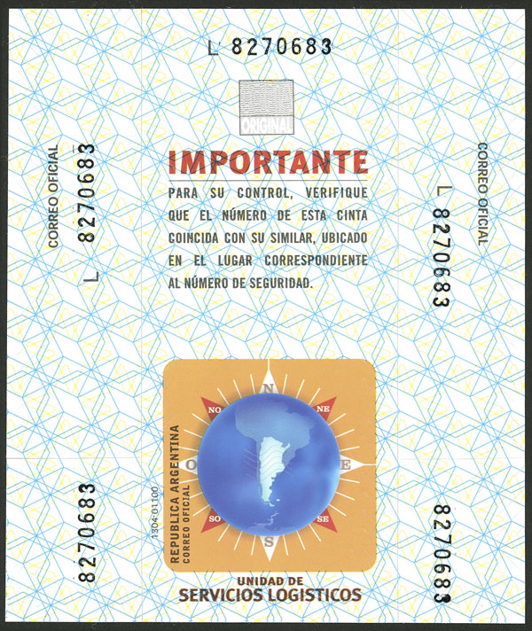 Lot 1265 - Argentina parcel post seals - Guillermo Jalil - Philatino Auction # 2414 ARGENTINA: Super-economy auction with many interesting lots with VERY LOW PRICES! Lot 1265 - Argentina parcel post seals - Guillermo Jalil - Philatino Auction # 2414 ARGENTINA: Super-economy auction with many interesting lots with VERY LOW PRICES!