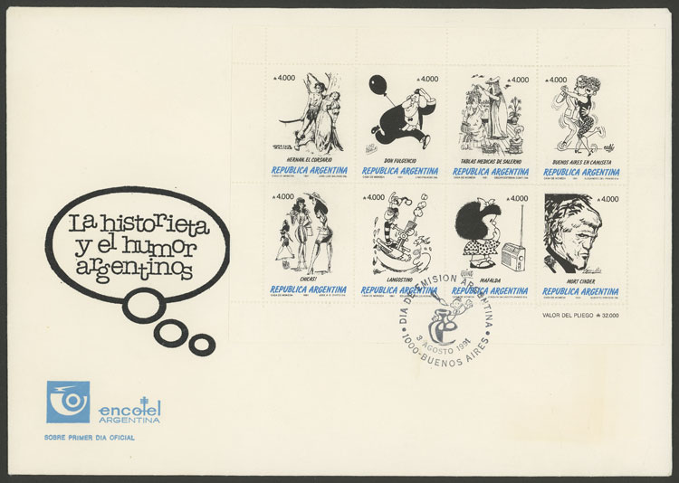 Lot 1240 - Argentina souvenir sheets -  Guillermo Jalil - Philatino Auction # 2414 ARGENTINA: Super-economy auction with many interesting lots with VERY LOW PRICES!