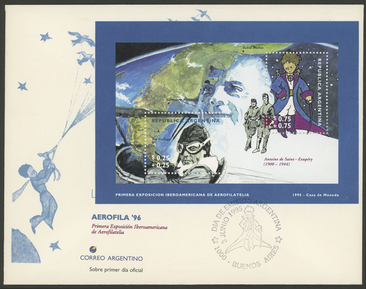 Lot 1246 - Argentina souvenir sheets -  Guillermo Jalil - Philatino Auction # 2414 ARGENTINA: Super-economy auction with many interesting lots with VERY LOW PRICES!
