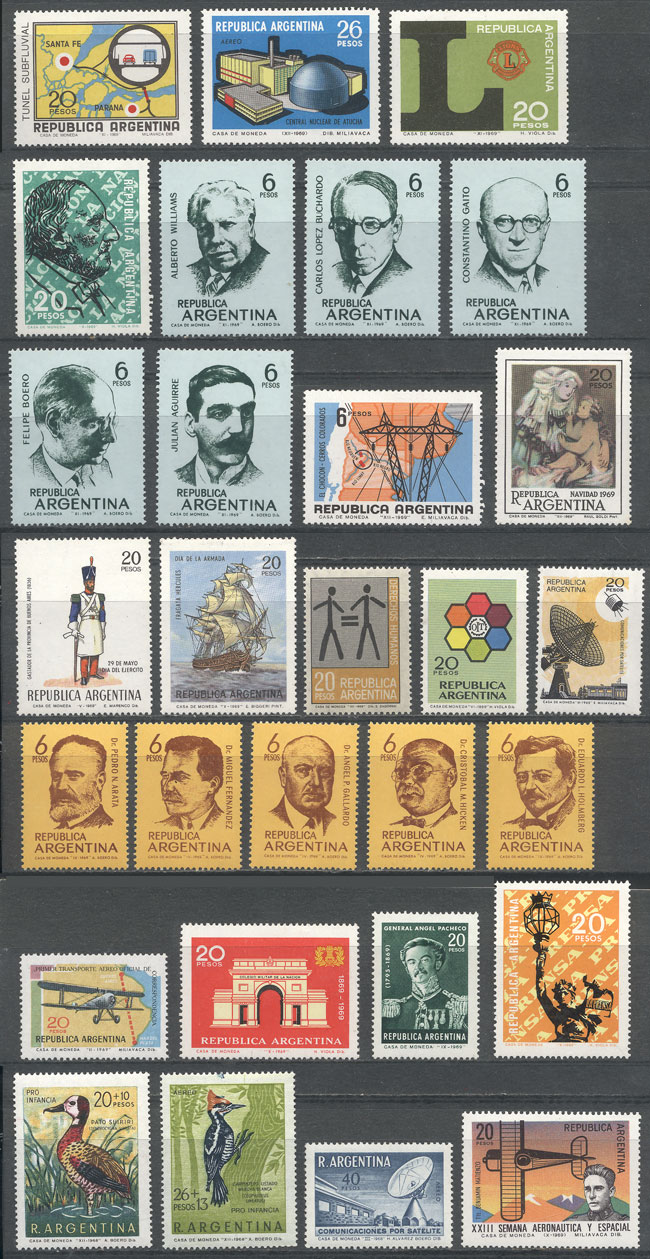 Lot 877 - Argentina general issues -  Guillermo Jalil - Philatino Auction # 2414 ARGENTINA: Super-economy auction with many interesting lots with VERY LOW PRICES!