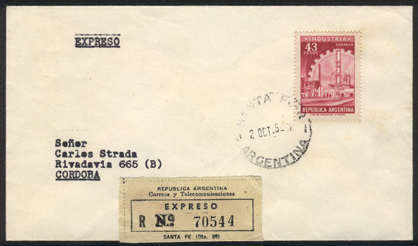 Lot 1468 - Argentina postal history -  Guillermo Jalil - Philatino Auction # 2414 ARGENTINA: Super-economy auction with many interesting lots with VERY LOW PRICES!