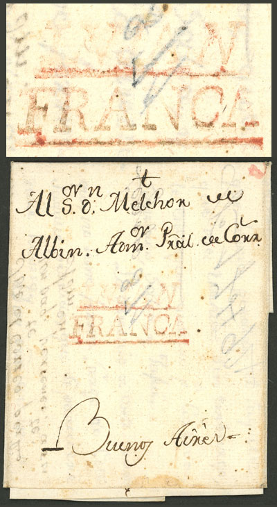 Lot 222 - Argentina pre-stamp mail -  Guillermo Jalil - Philatino Auction # 2415 ARGENTINA: Special May auction