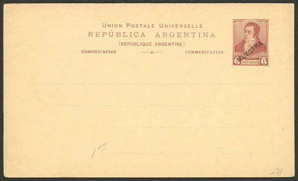 Lot 845 - Argentina Postal stationery - Guillermo Jalil - Philatino Auction # 2416 ARGENTINA: Very good selection of interesting lots with very low prices! Lot 845 - Argentina Postal stationery - Guillermo Jalil - Philatino Auction # 2416 ARGENTINA: Very good selection of interesting lots with very low prices!