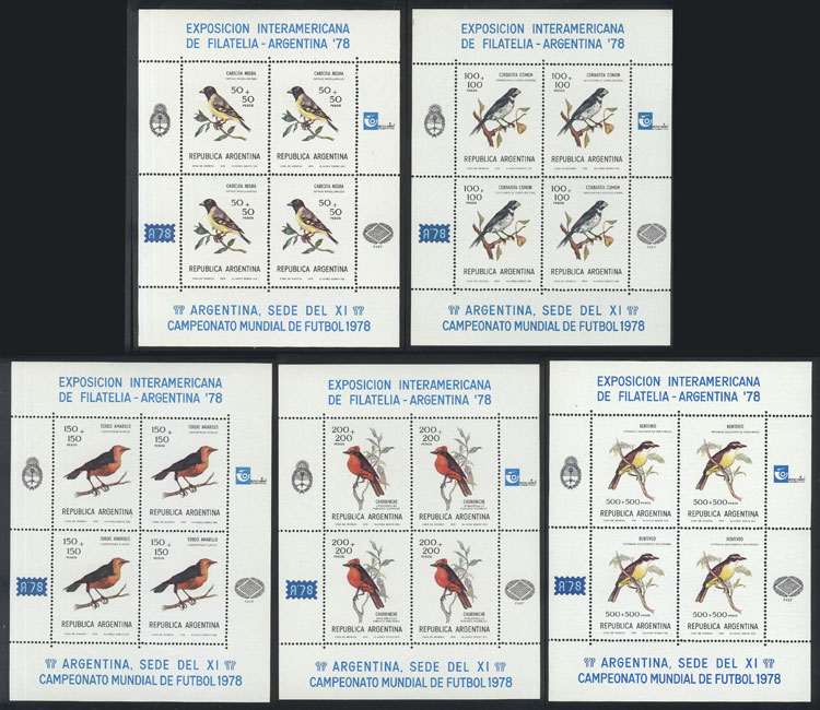 Lot 1227 - Argentina souvenir sheets -  Guillermo Jalil - Philatino Auction # 2418 ARGENTINA: General auction with very low starts, including many rarities!