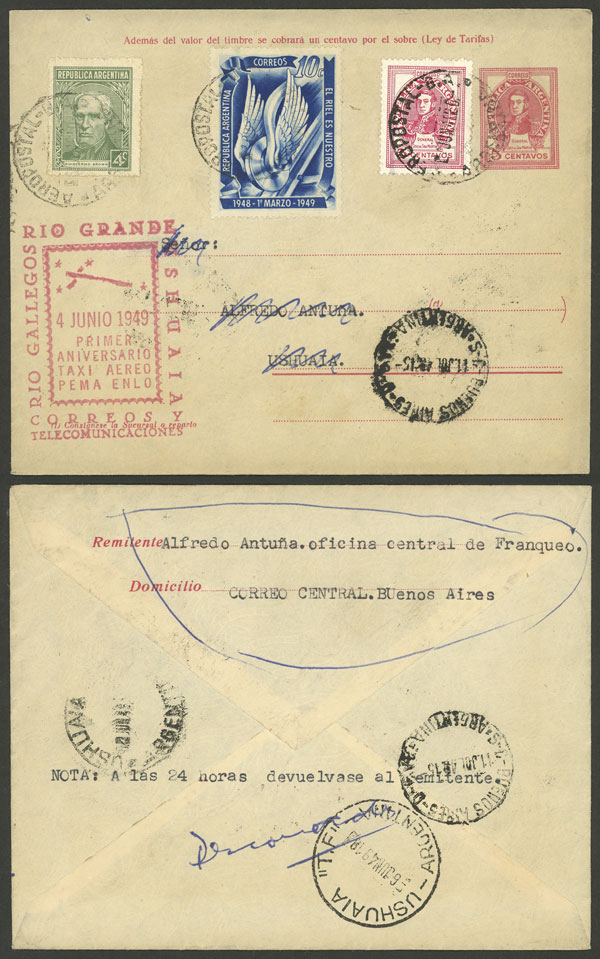 Lot 1560 - Argentina postal history - Guillermo Jalil - Philatino Auction # 2418 ARGENTINA: General auction with very low starts, including many rarities! Lot 1560 - Argentina postal history - Guillermo Jalil - Philatino Auction # 2418 ARGENTINA: General auction with very low starts, including many rarities!