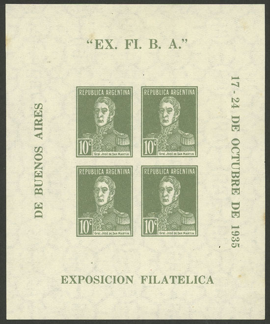 Lot 1189 - Argentina souvenir sheets -  Guillermo Jalil - Philatino Auction # 2418 ARGENTINA: General auction with very low starts, including many rarities!