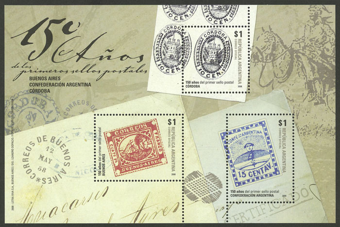 Lot 1267 - Argentina souvenir sheets -  Guillermo Jalil - Philatino Auction # 2418 ARGENTINA: General auction with very low starts, including many rarities!