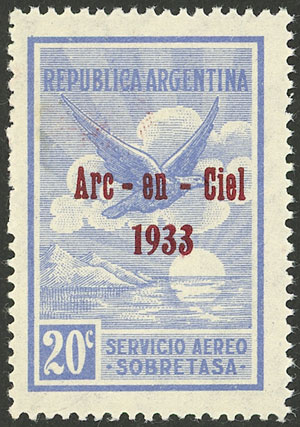 Lot 1187 - Argentina airmail - private issue -  Guillermo Jalil - Philatino Auction # 2418 ARGENTINA: General auction with very low starts, including many rarities!