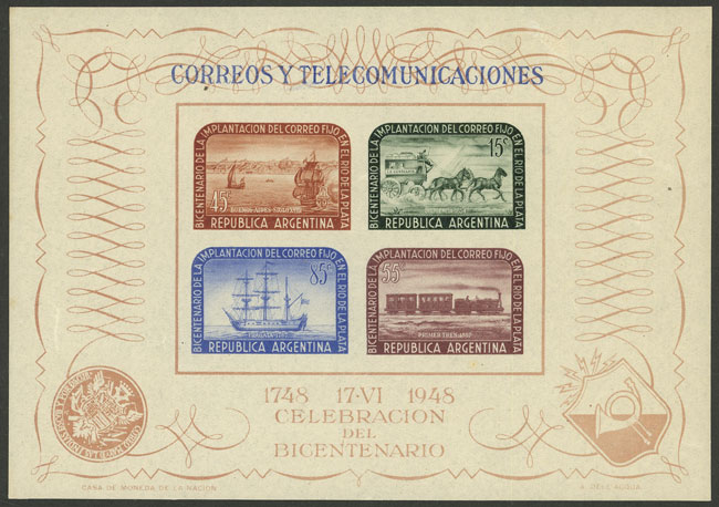Lot 1213 - Argentina souvenir sheets -  Guillermo Jalil - Philatino Auction # 2418 ARGENTINA: General auction with very low starts, including many rarities!