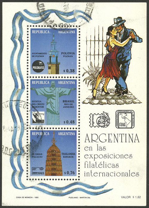 Lot 1255 - Argentina souvenir sheets -  Guillermo Jalil - Philatino Auction # 2418 ARGENTINA: General auction with very low starts, including many rarities!
