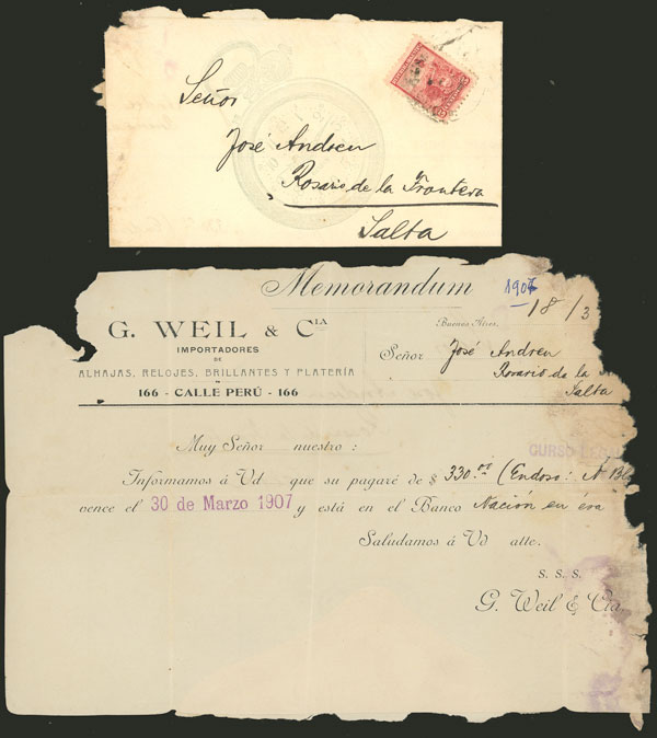 Lot 1517 - Argentina postal history - Guillermo Jalil - Philatino Auction # 2418 ARGENTINA: General auction with very low starts, including many rarities! Lot 1517 - Argentina postal history - Guillermo Jalil - Philatino Auction # 2418 ARGENTINA: General auction with very low starts, including many rarities!