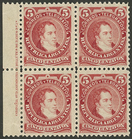 Lot 291 - Argentina general issues -  Guillermo Jalil - Philatino Auction # 2418 ARGENTINA: General auction with very low starts, including many rarities!
