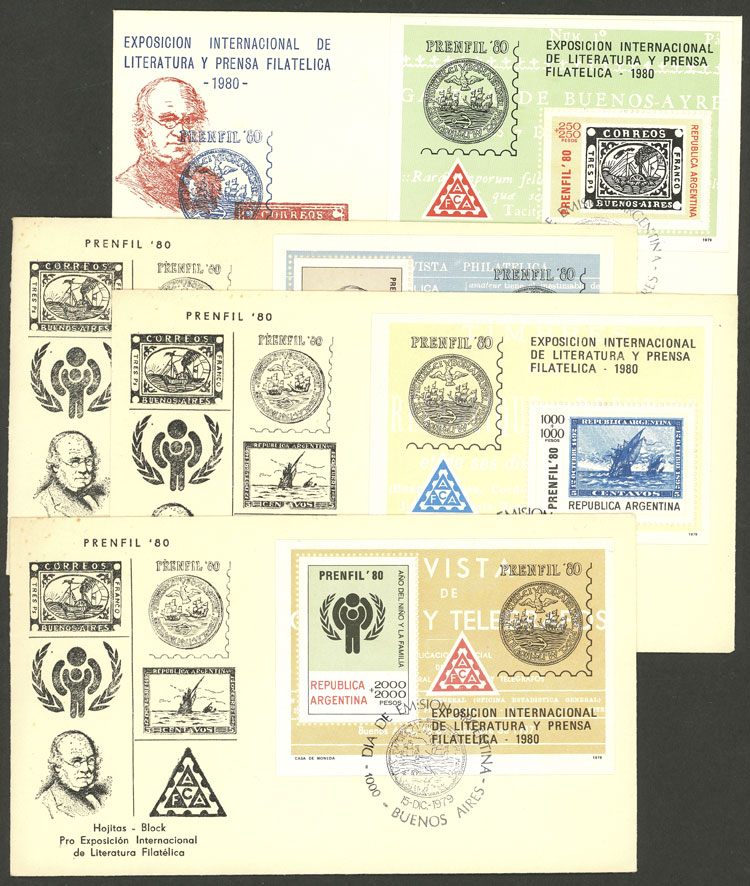 Lot 1233 - Argentina souvenir sheets -  Guillermo Jalil - Philatino Auction # 2418 ARGENTINA: General auction with very low starts, including many rarities!