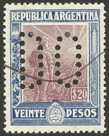 Lot 397 - Argentina general issues -  Guillermo Jalil - Philatino Auction # 2418 ARGENTINA: General auction with very low starts, including many rarities!