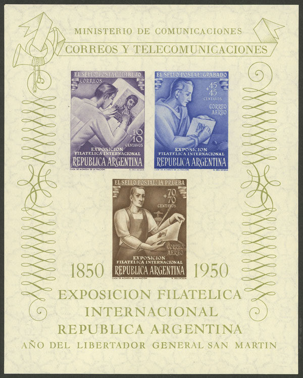 Lot 1214 - Argentina souvenir sheets -  Guillermo Jalil - Philatino Auction # 2418 ARGENTINA: General auction with very low starts, including many rarities!