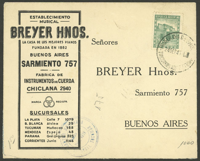 Lot 1550 - Argentina postal history - Guillermo Jalil - Philatino Auction # 2418 ARGENTINA: General auction with very low starts, including many rarities! Lot 1550 - Argentina postal history - Guillermo Jalil - Philatino Auction # 2418 ARGENTINA: General auction with very low starts, including many rarities!