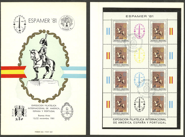 Lot 1241 - Argentina souvenir sheets -  Guillermo Jalil - Philatino Auction # 2418 ARGENTINA: General auction with very low starts, including many rarities!