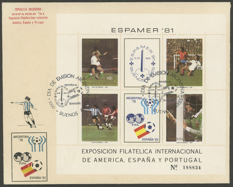 Lot 1242 - Argentina souvenir sheets -  Guillermo Jalil - Philatino Auction # 2418 ARGENTINA: General auction with very low starts, including many rarities!