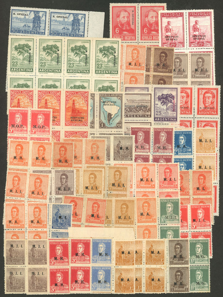 Lot 1445 - Argentina OFFICIAL STAMPS - LOTS - Guillermo Jalil - Philatino Auction # 2418 ARGENTINA: General auction with very low starts, including many rarities! Lot 1445 - Argentina OFFICIAL STAMPS - LOTS - Guillermo Jalil - Philatino Auction # 2418 ARGENTINA: General auction with very low starts, including many rarities!