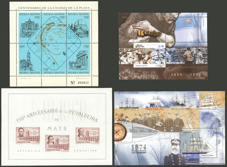 Lot 1271 - Argentina souvenir sheets -  Guillermo Jalil - Philatino Auction # 2418 ARGENTINA: General auction with very low starts, including many rarities!