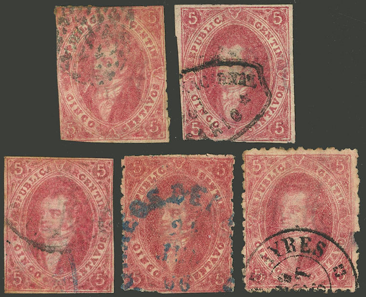 Lot 159 - Argentina rivadavias -  Guillermo Jalil - Philatino Auction # 2418 ARGENTINA: General auction with very low starts, including many rarities!