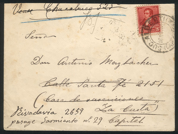 Lot 1515 - Argentina postal history - Guillermo Jalil - Philatino Auction # 2418 ARGENTINA: General auction with very low starts, including many rarities! Lot 1515 - Argentina postal history - Guillermo Jalil - Philatino Auction # 2418 ARGENTINA: General auction with very low starts, including many rarities!