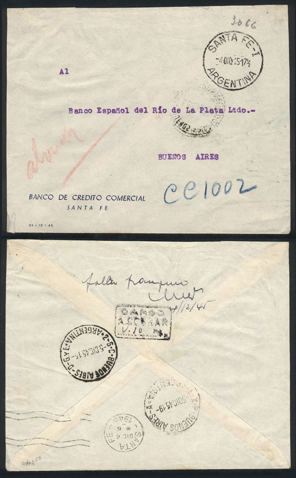 Lot 1552 - Argentina postal history - Guillermo Jalil - Philatino Auction # 2418 ARGENTINA: General auction with very low starts, including many rarities! Lot 1552 - Argentina postal history - Guillermo Jalil - Philatino Auction # 2418 ARGENTINA: General auction with very low starts, including many rarities!
